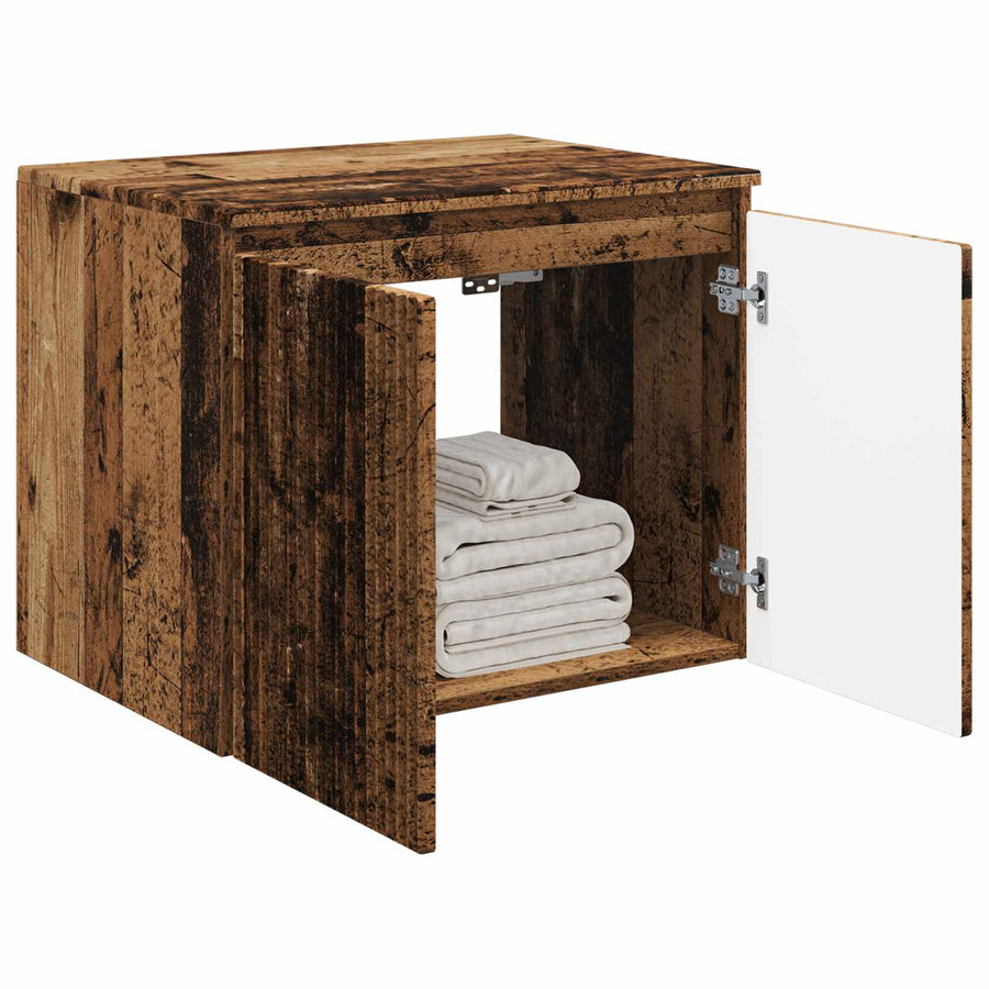 Wand Gemonteerde Badkamerkast Oud hout 62,5 x 44,5 x 50 cm