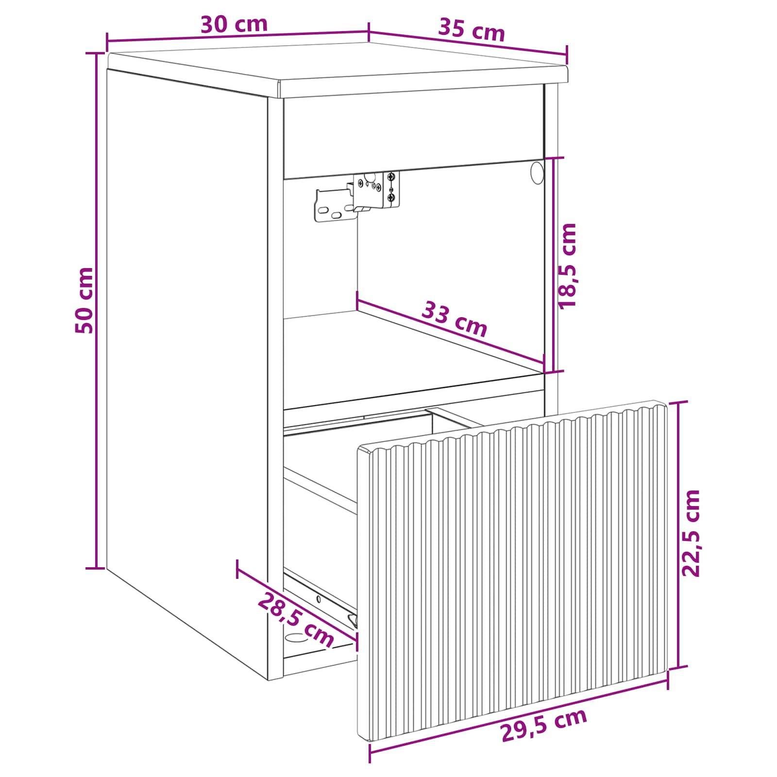 Badkamerkast Grijs Sonoma 30 x 35 x 50 cm Bewerkt hout