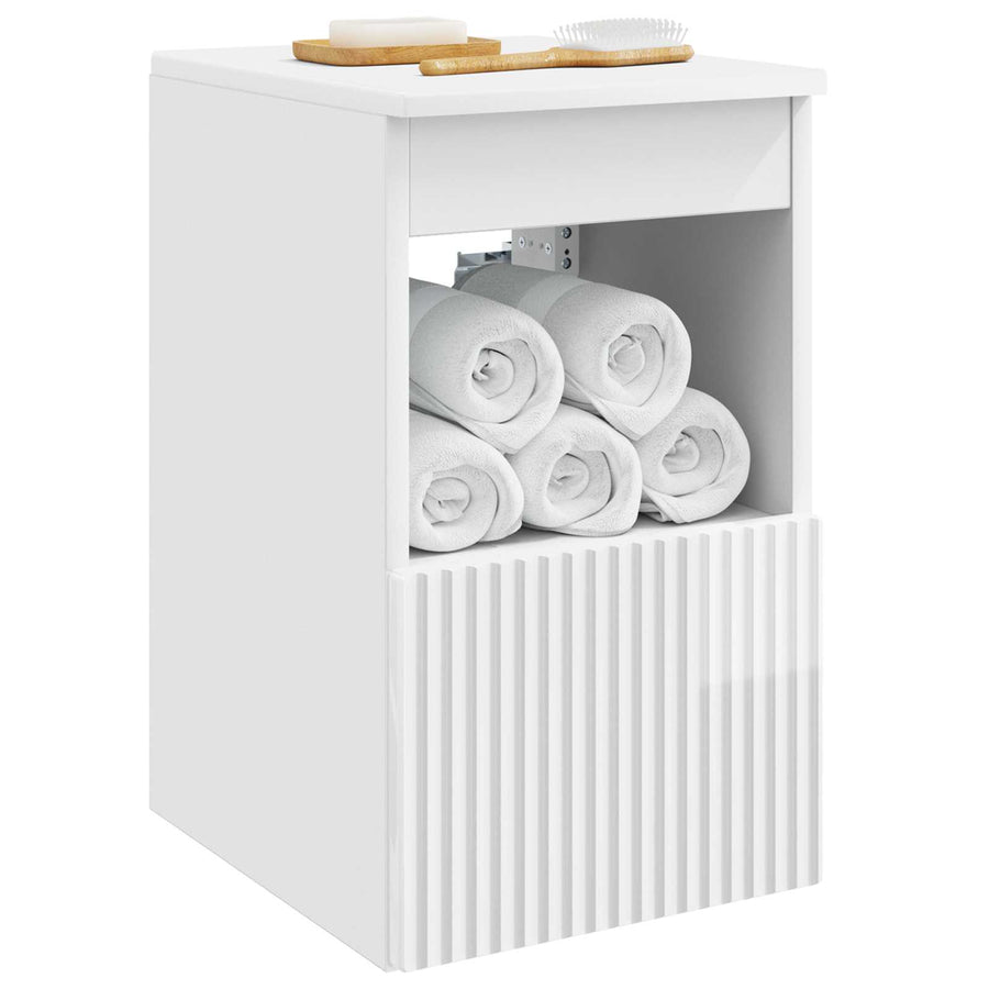 Badkamerkast Hoogglans Wit 30 x 41 x 50 cm Bewerkt hout