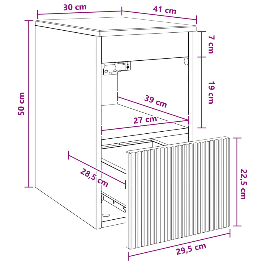 Badkamerkast Oud hout 30 x 41 x 50 cm Bewerkt hout