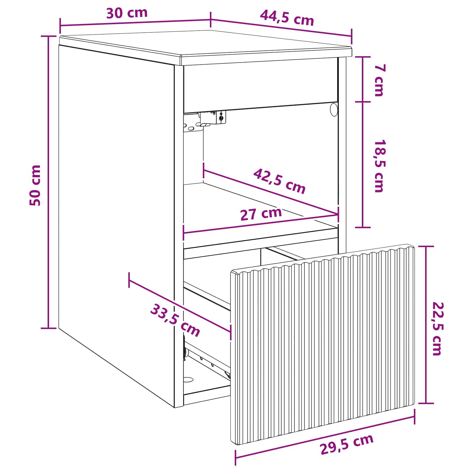 Badkamerkast Wit 30 x 44,5 x 50 cm Bewerkt hout