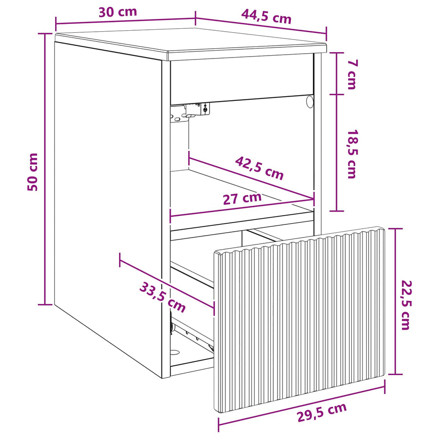 Badkamerkast Hoogglans Wit 30 x 44,5 x 50 cm Bewerkt hout