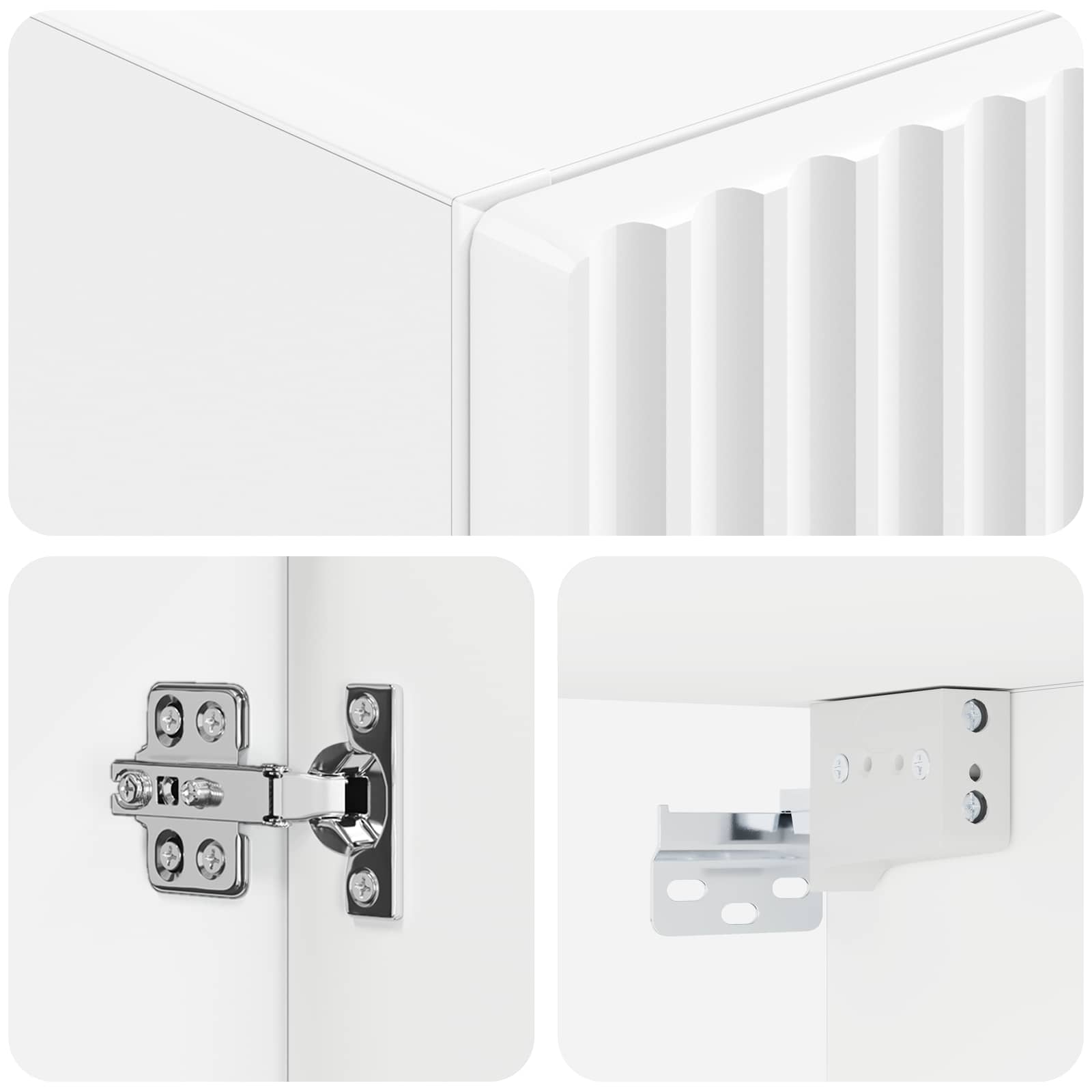 Wand Gemonteerde Badkamerkast Wit 33 x 34,5 x 160 cm