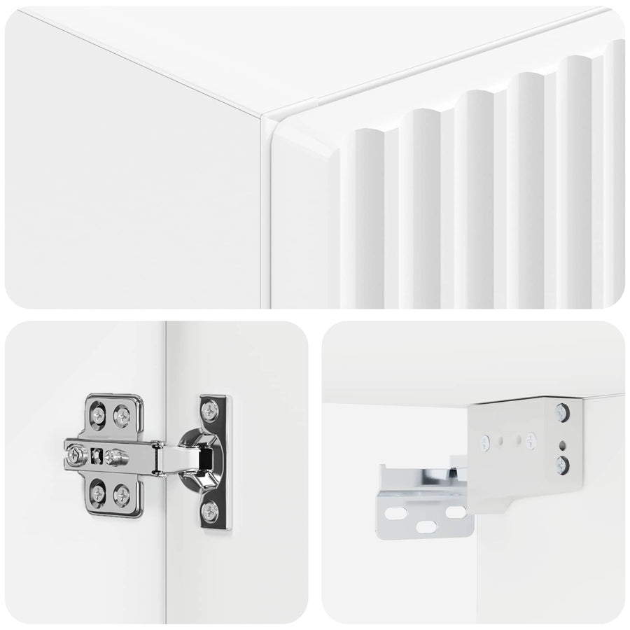 Wand Gemonteerde Badkamerkast Wit 33 x 34,5 x 160 cm