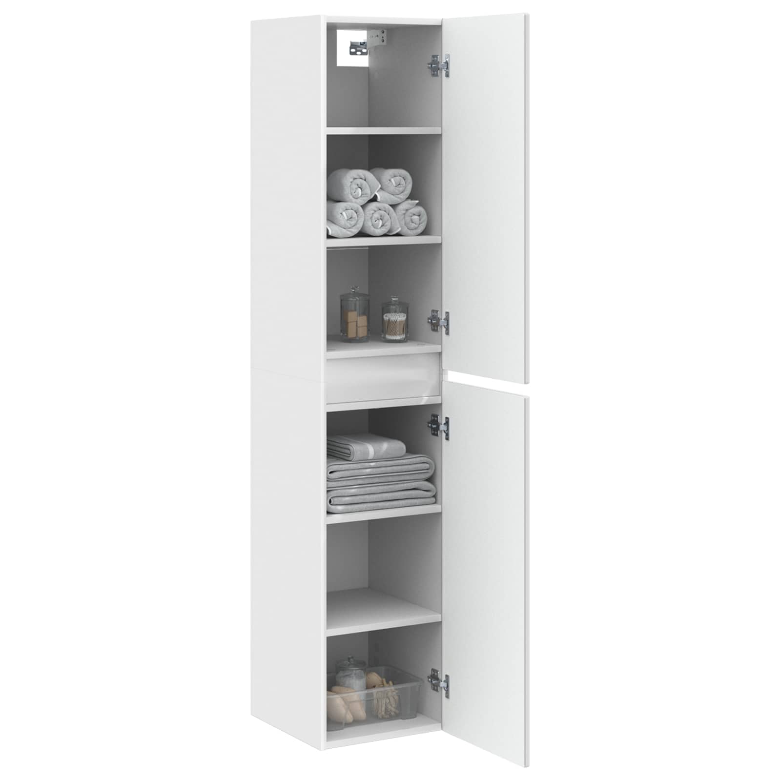 Wand Gemonteerde Badkamerkast Wit 33 x 34,5 x 160 cm
