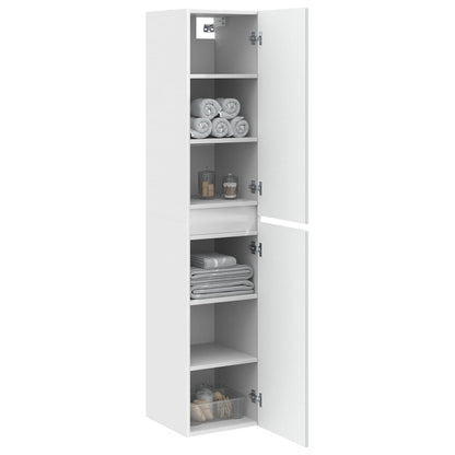 Wand Gemonteerde Badkamerkast Wit 33 x 34,5 x 160 cm
