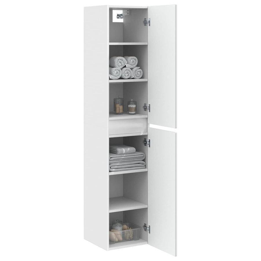 Wand Gemonteerde Badkamerkast Wit 33 x 34,5 x 160 cm