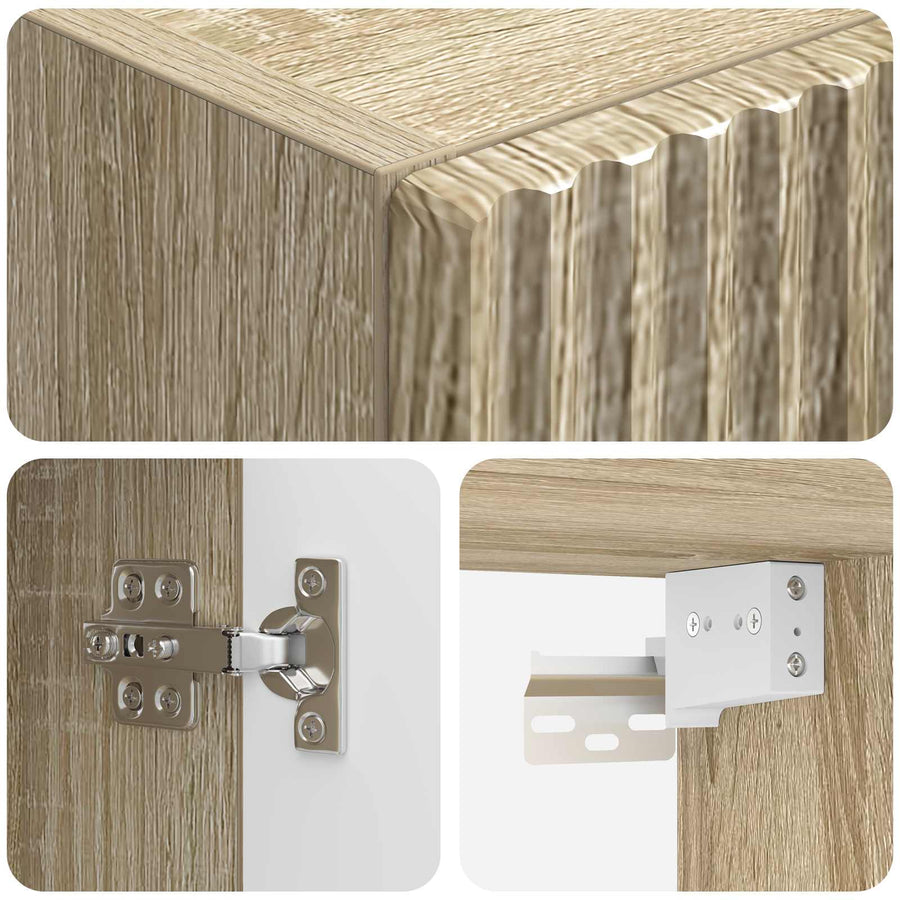 Wand Gemonteerde Badkamerkast Sonoma Eiken 33 x 34,5 x 160 cm