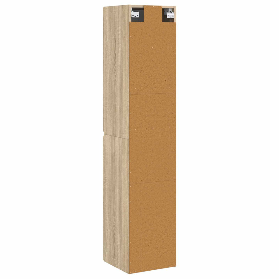 Wand Gemonteerde Badkamerkast Sonoma Eiken 33 x 34,5 x 160 cm