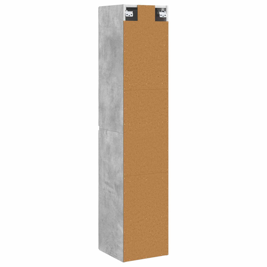Wand Gemonteerde Badkamerkast Betongrijs 33 x 34,5 x 160 cm