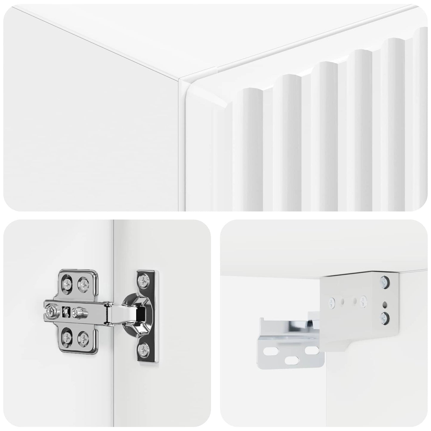 Wand Gemonteerde Badkamerkast Hoogglans Wit 33 x 34,5 x 160 cm