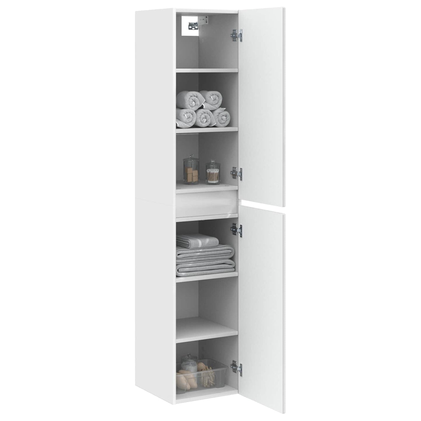 Wand Gemonteerde Badkamerkast Hoogglans Wit 33 x 34,5 x 160 cm
