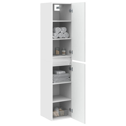 Wand Gemonteerde Badkamerkast Hoogglans Wit 33 x 34,5 x 160 cm