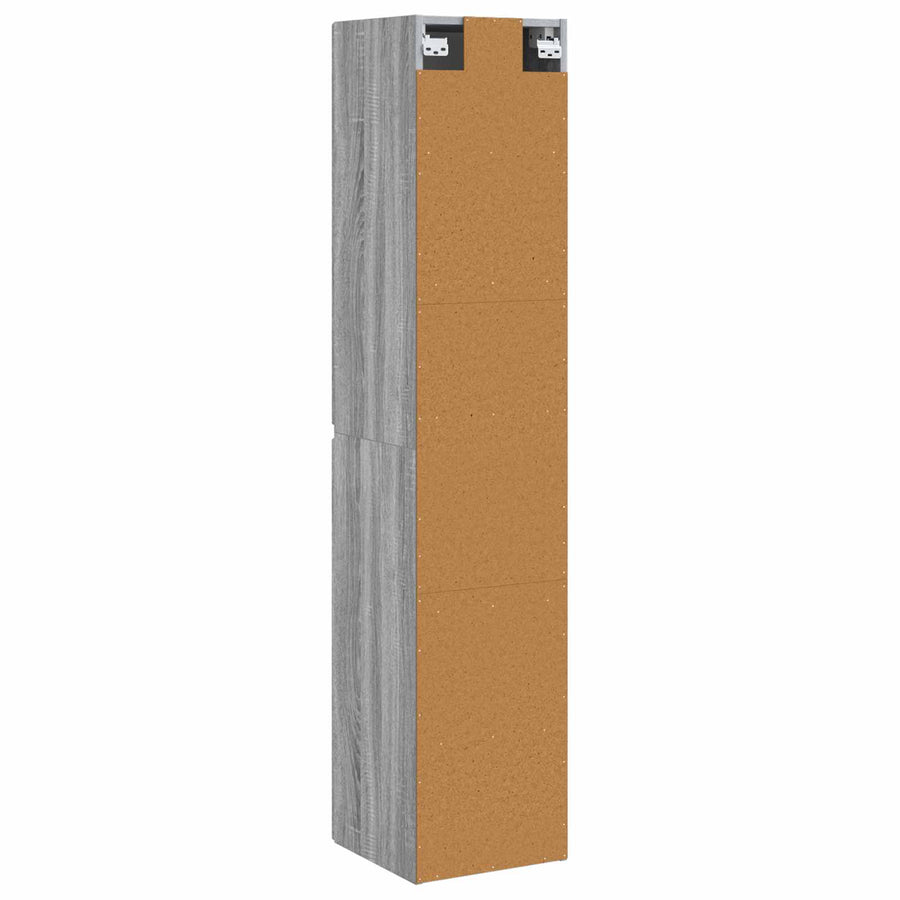 Wand Gemonteerde Badkamerkast Grijs Sonoma 33 x 34,5 x 160 cm