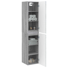 Wand Gemonteerde Badkamerkast Grijs Sonoma 33 x 34,5 x 160 cm