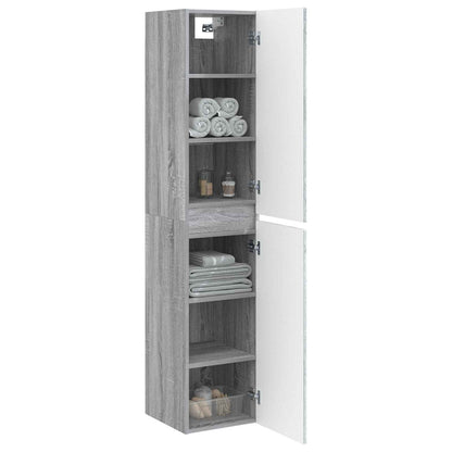 Wand Gemonteerde Badkamerkast Grijs Sonoma 33 x 34,5 x 160 cm