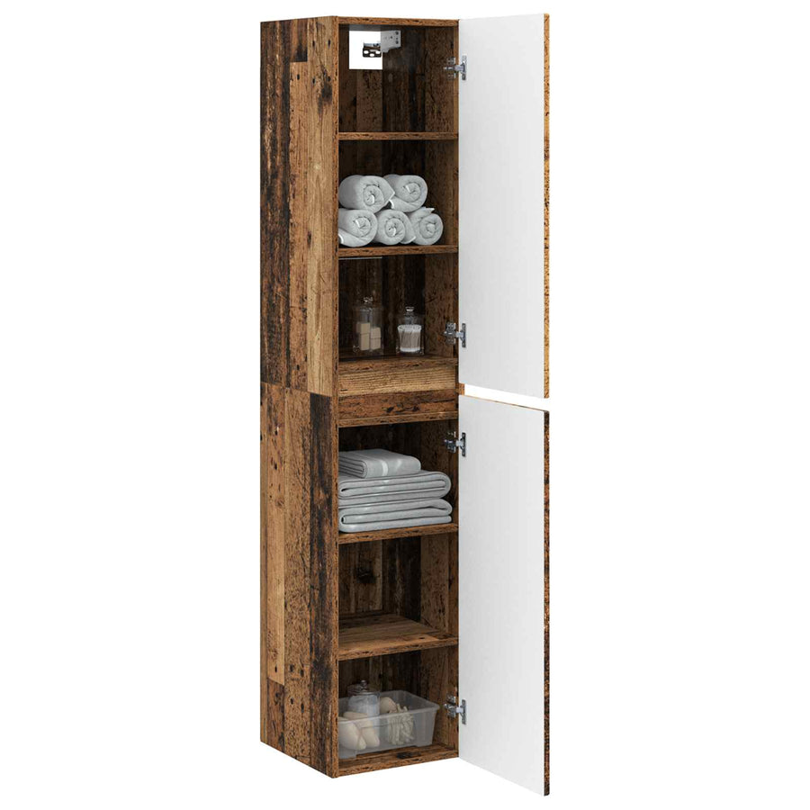 Wand Gemonteerde Badkamerkast Oud hout 33 x 34,5 x 160 cm