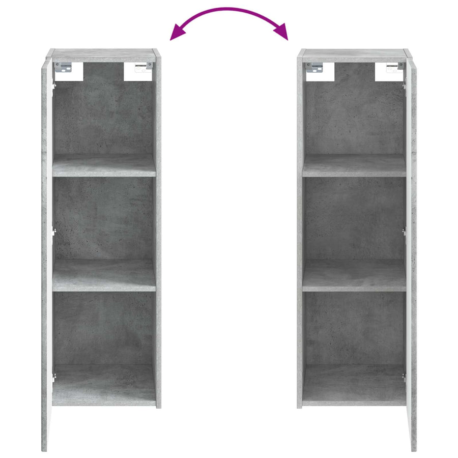 Wand Gemonteerde Badkamerkast Betongrijs 33 x 34,5 x 100 cm