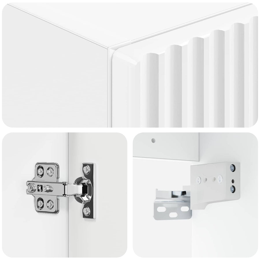 Wand Gemonteerde Badkamerkast Hoogglans Wit 33 x 34,5 x 100 cm
