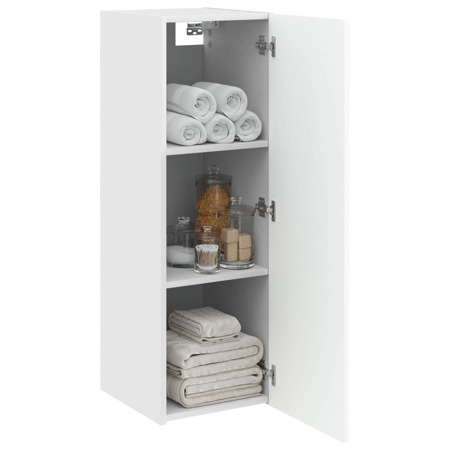 Wand Gemonteerde Badkamerkast Hoogglans Wit 33 x 34,5 x 100 cm