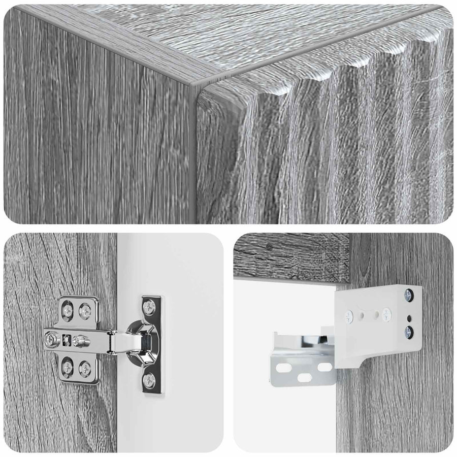 Wand Gemonteerde Badkamerkast Grijs Sonoma 33 x 34,5 x 100 cm