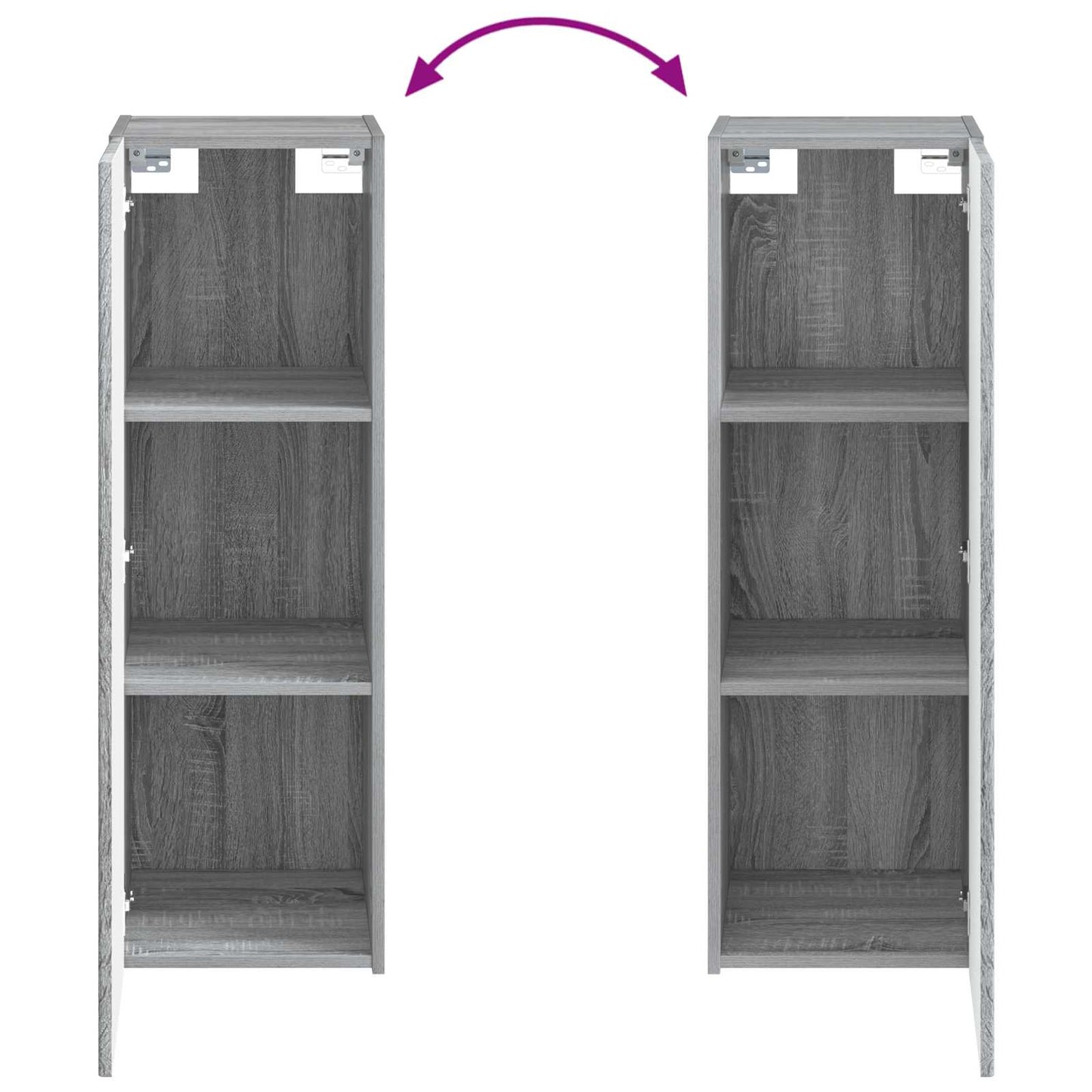 Wand Gemonteerde Badkamerkast Grijs Sonoma 33 x 34,5 x 100 cm