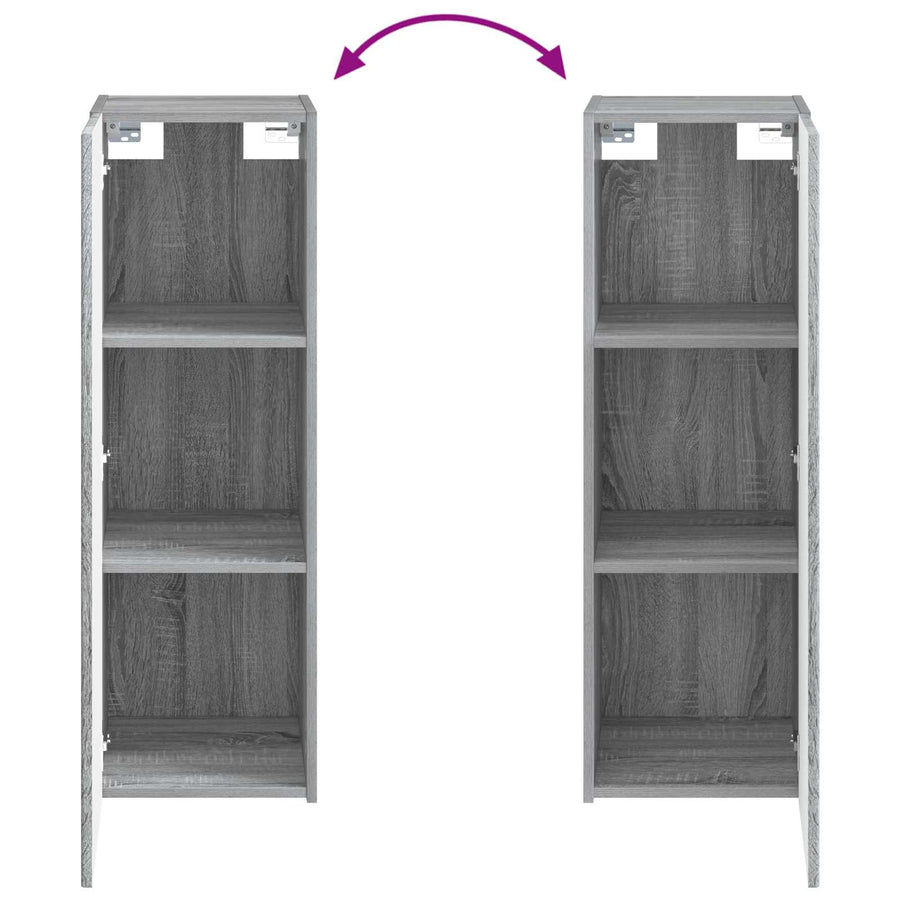 Wand Gemonteerde Badkamerkast Grijs Sonoma 33 x 34,5 x 100 cm