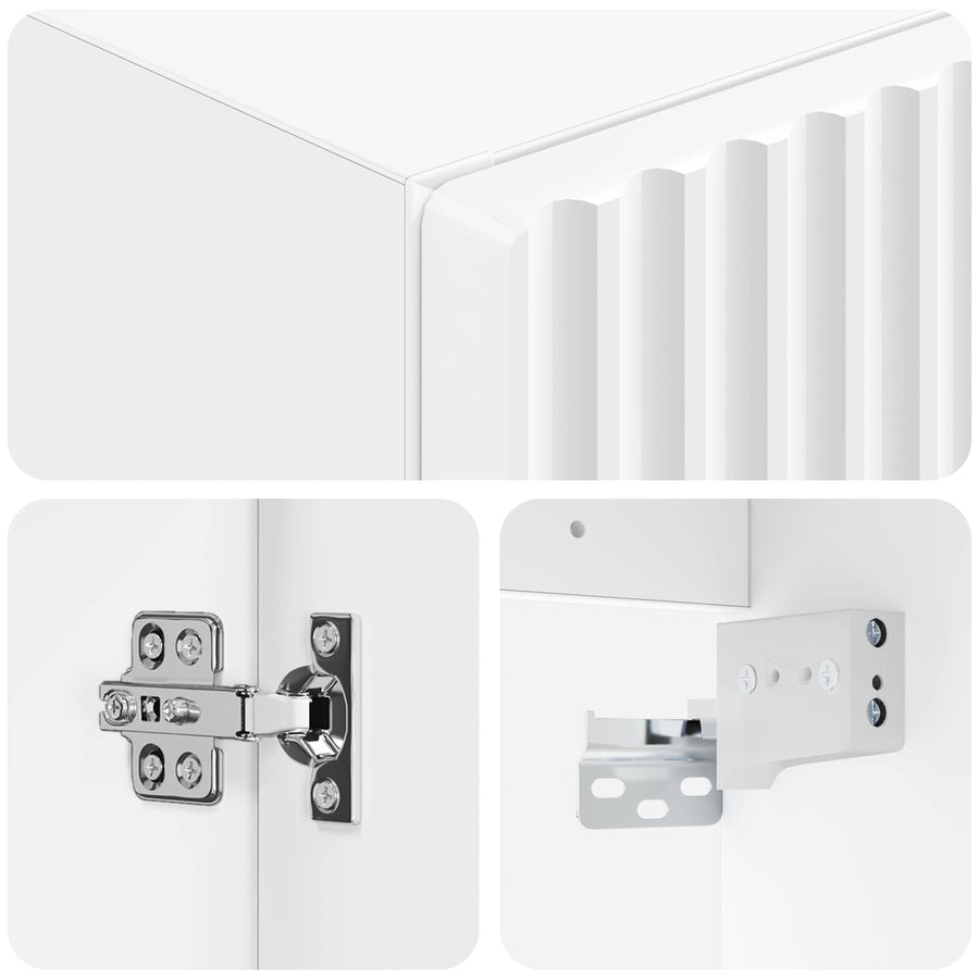 Wand Gemonteerde Badkamerkast Wit 33 x 34,5 x 60 cm