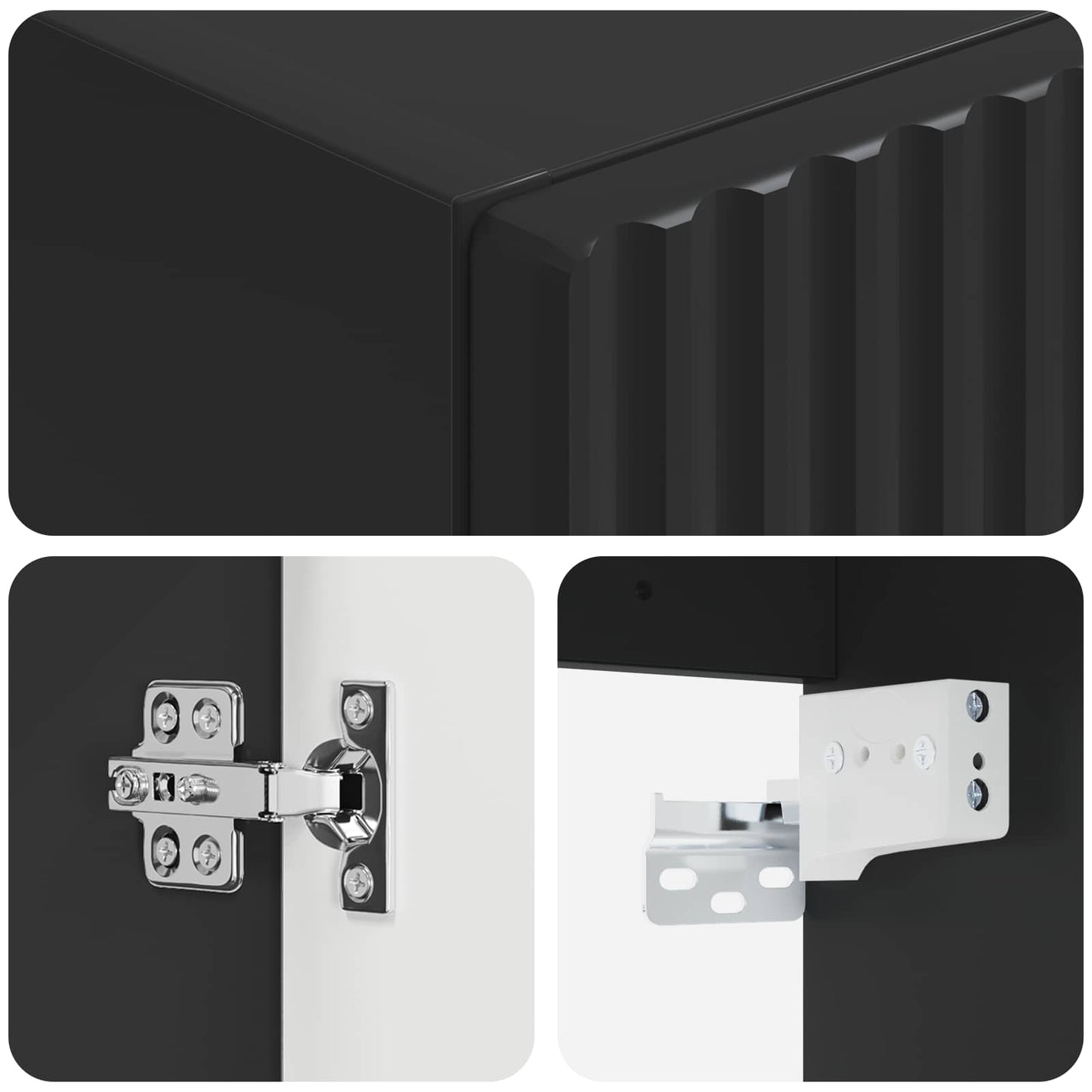 Wand Gemonteerde Badkamerkast Zwart 33 x 34,5 x 60 cm