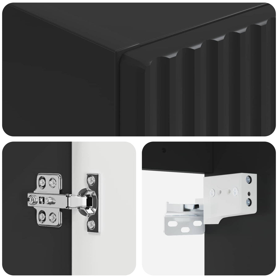 Wand Gemonteerde Badkamerkast Zwart 33 x 34,5 x 60 cm