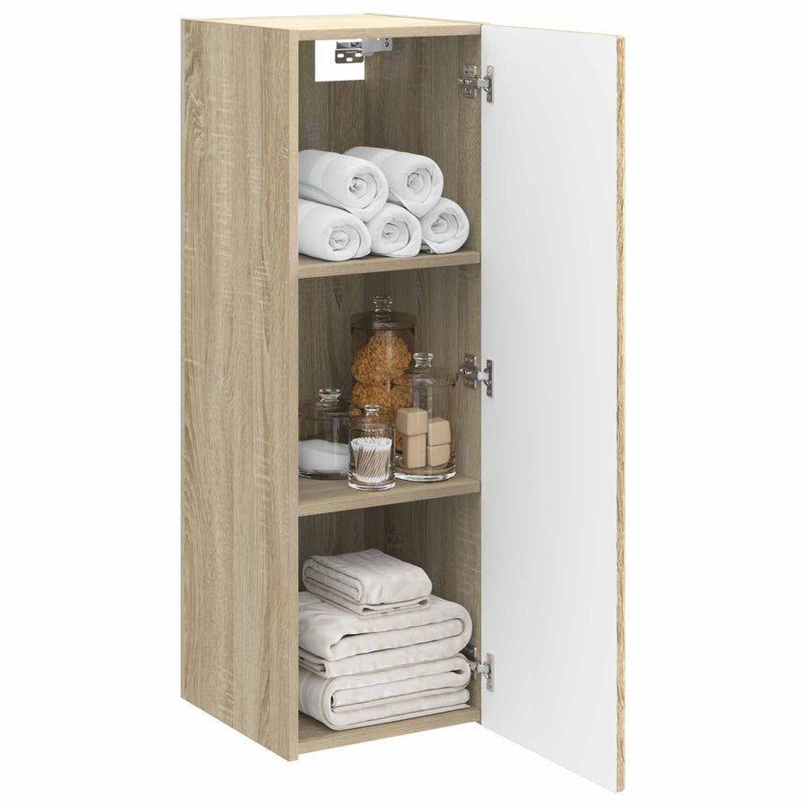 Wand Gemonteerde Badkamerkast Sonoma Eiken 33 x 34,5 x 60 cm