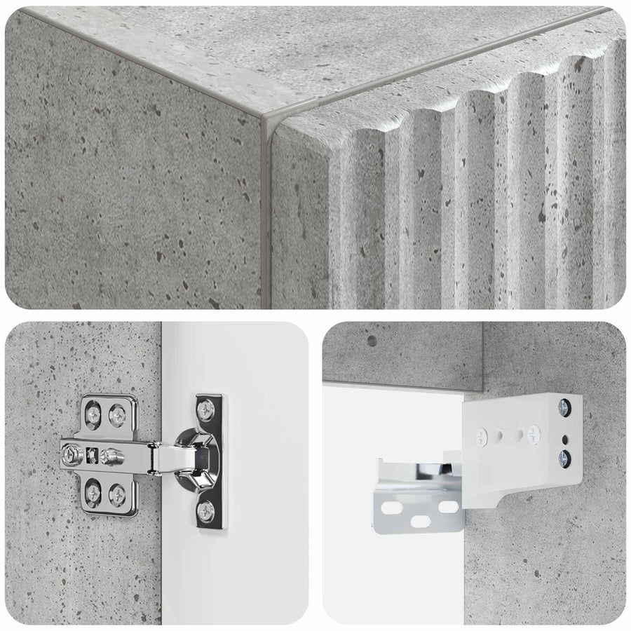 Wand Gemonteerde Badkamerkast Betongrijs 33 x 34,5 x 60 cm