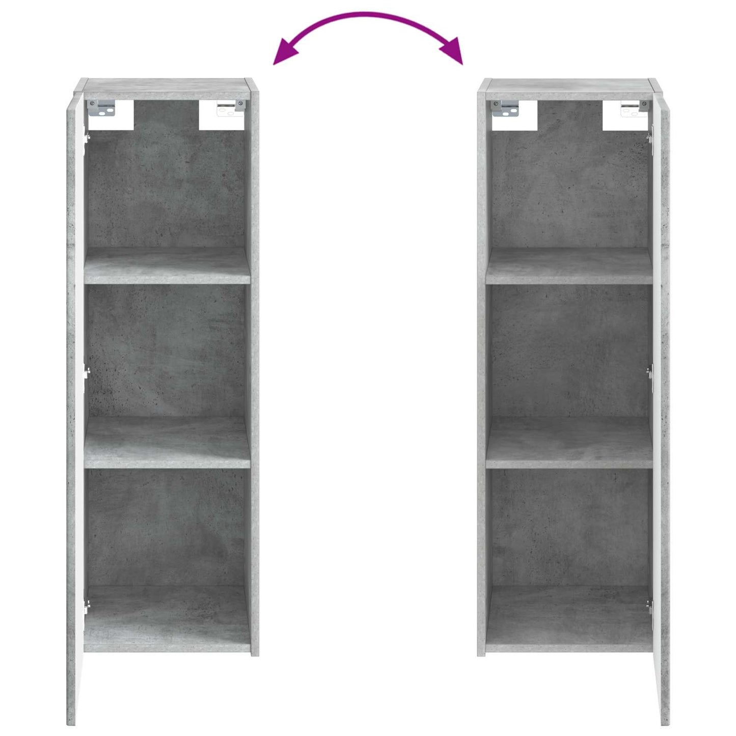 Wand Gemonteerde Badkamerkast Betongrijs 33 x 34,5 x 60 cm