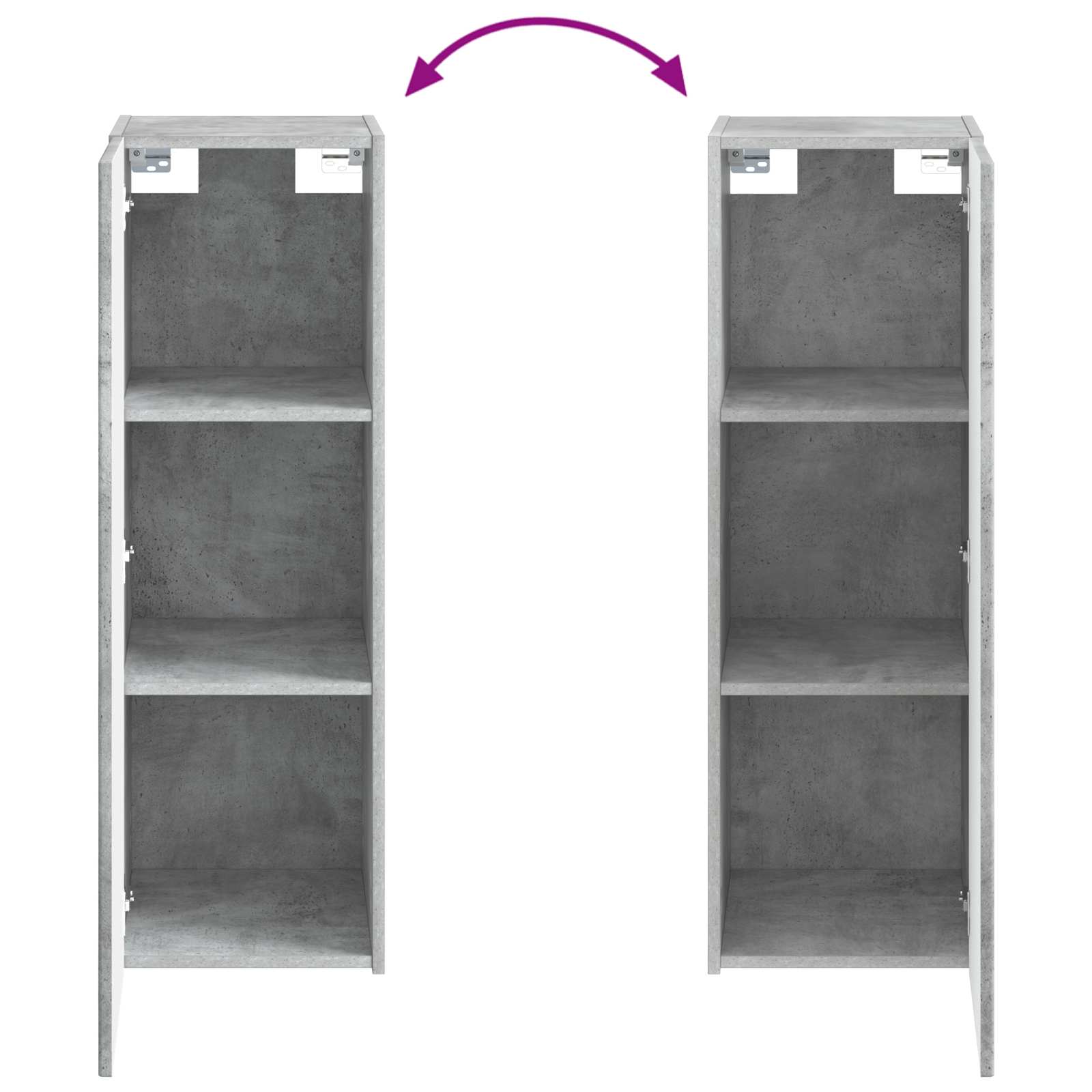Wand Gemonteerde Badkamerkast Betongrijs 33 x 34,5 x 60 cm