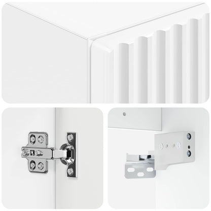 Wand Gemonteerde Badkamerkast Hoogglans Wit 33 x 34,5 x 60 cm