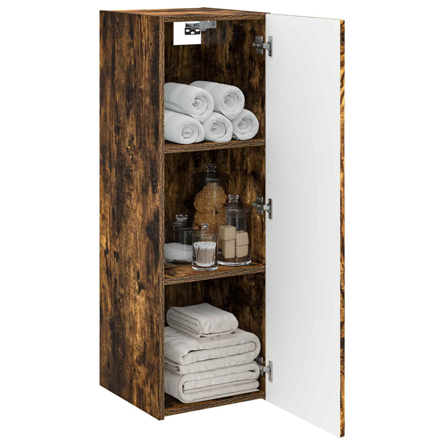 Wand Gemonteerde Badkamerkast Gerookt eiken 33 x 34,5 x 60 cm
