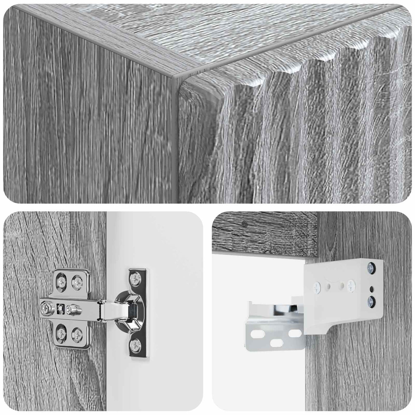 Wand Gemonteerde Badkamerkast Grijs Sonoma 33 x 34,5 x 60 cm