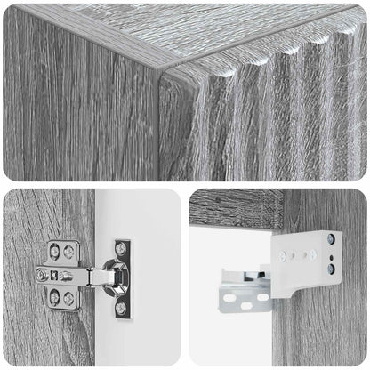 Wand Gemonteerde Badkamerkast Grijs Sonoma 33 x 34,5 x 60 cm