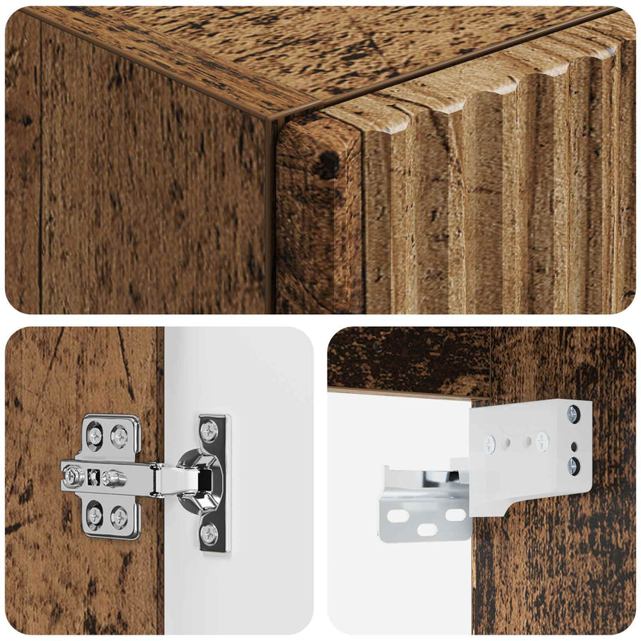 Wand Gemonteerde Badkamerkast Oud hout 33 x 34,5 x 60 cm