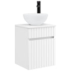 Badkamer wastafelmeubel 39x35x63 cm bewerkt hout wit
