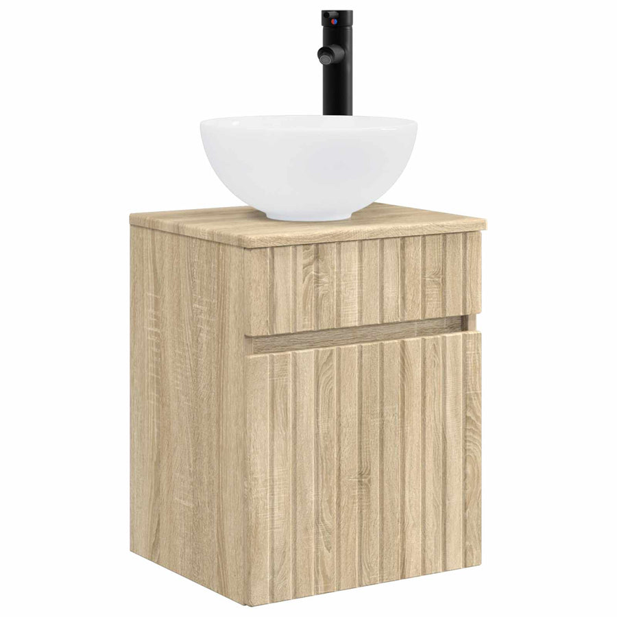 Wandgemonteerde wastafelmeubel Sonoma Eiken 39 x 35 x 63 cm