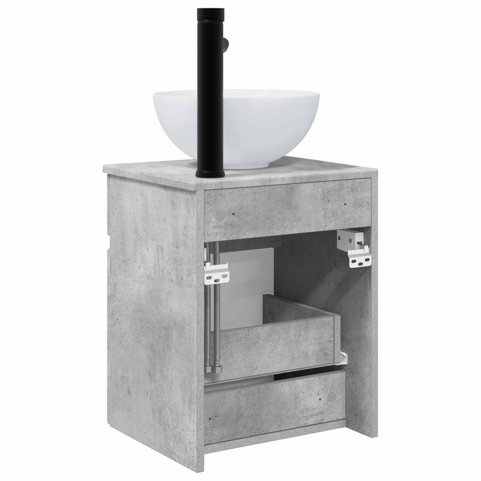 Wandgemonteerde wastafelmeubel Betongrijs 39 x 35 x 63 cm