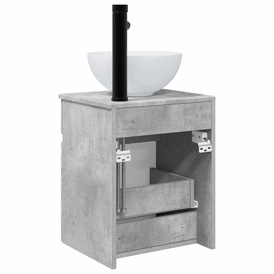 Wandgemonteerde wastafelmeubel Betongrijs 39 x 35 x 63 cm