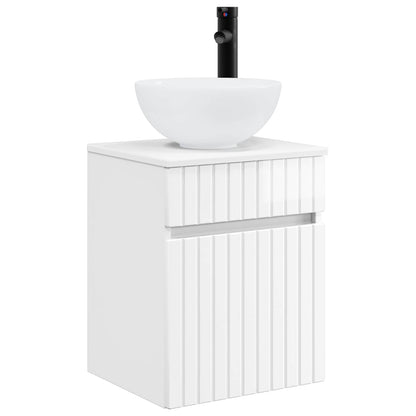 Wandgemonteerde wastafelmeubel Hoogglans Wit 39 x 35 x 63 cm