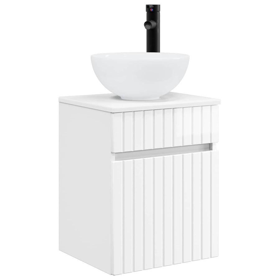 Wandgemonteerde wastafelmeubel Hoogglans Wit 39 x 35 x 63 cm