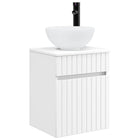 Wastafelmeubel 39x41x64,5 cm wit bewerkt hout muurmontage