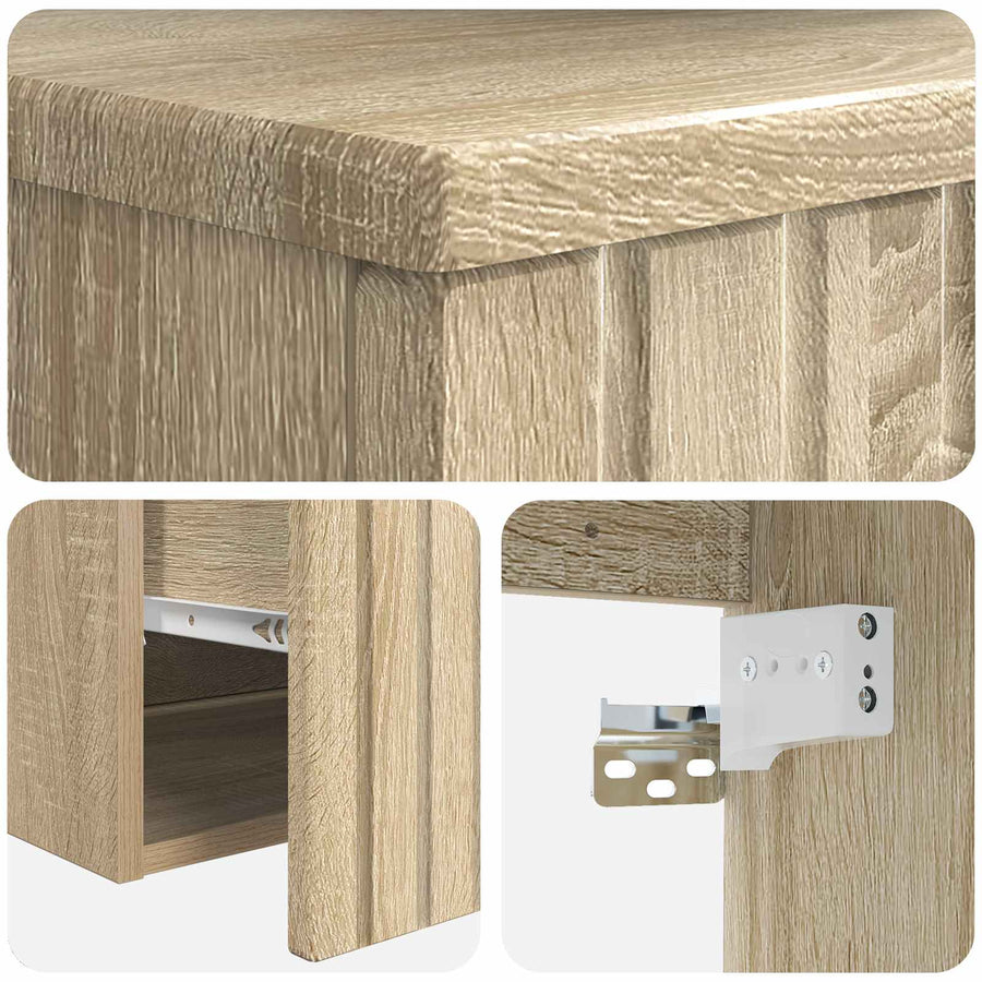 Wandgemonteerde wastafelmeubel Sonoma Eiken 39 x 41 x 64,5 cm