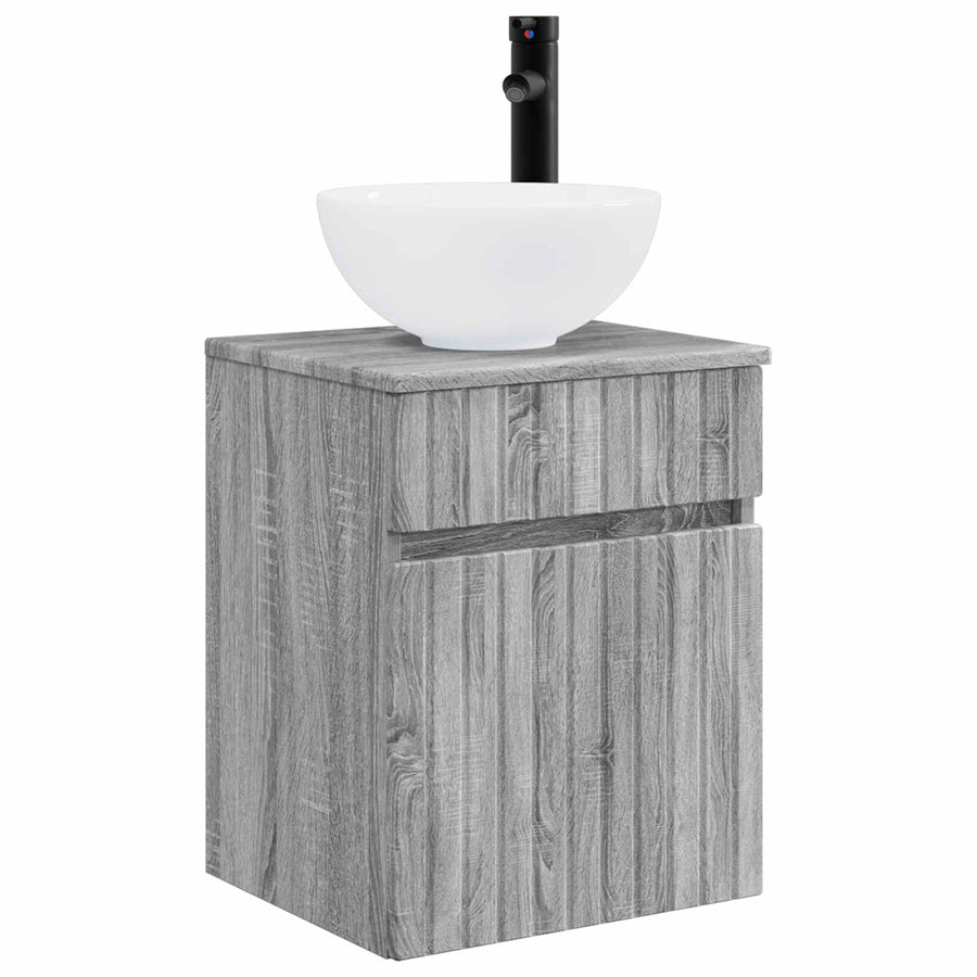 Wandgemonteerde wastafelmeubel Grijs Sonoma 39 x 41 x 64,5 cm