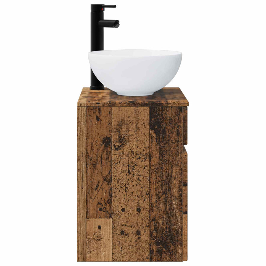 Wandgemonteerde wastafelmeubel Oud hout 39 x 41 x 64,5 cm