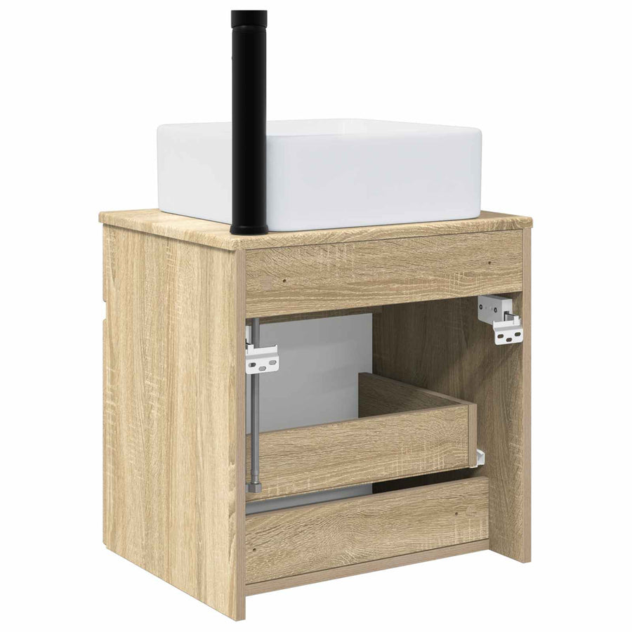 Wandgemonteerde wastafelmeubel Sonoma Eiken 49 x 41 x 63 cm